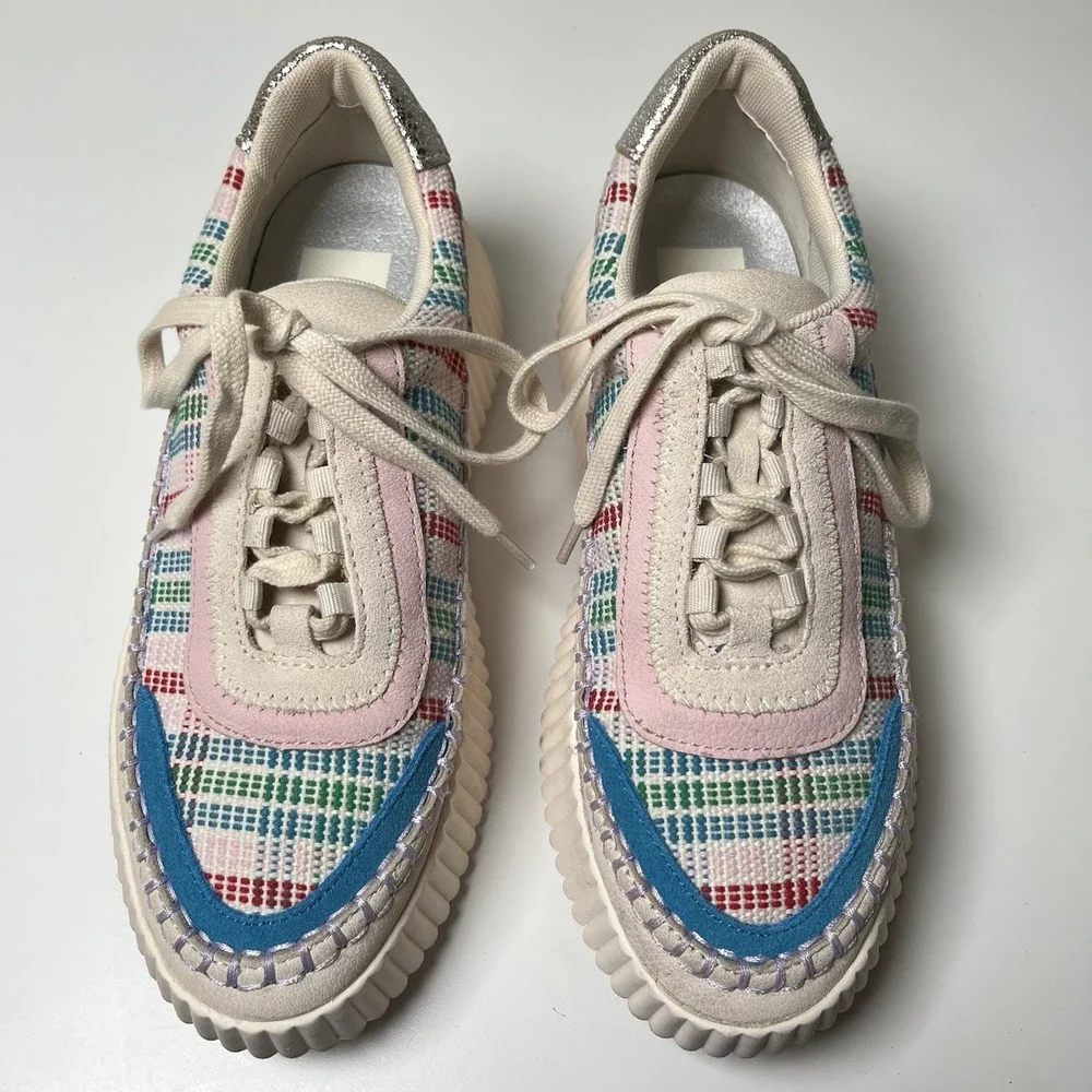 Dolce Vita Women's Dolen Multicolor Platform Sneakers Woven Sz 8 Thick Comfort‎